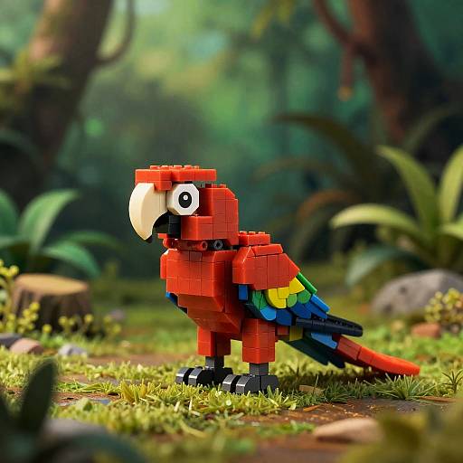 Crimson Macaw Isopod Art Nouveau Sculpture