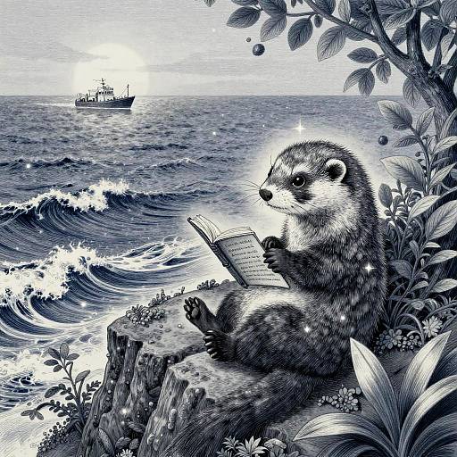 Thoughtful Ferret Cartographer at Cliffside