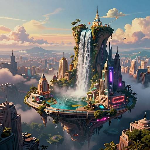 Surreal Futuristic Dreamscape Metropolis