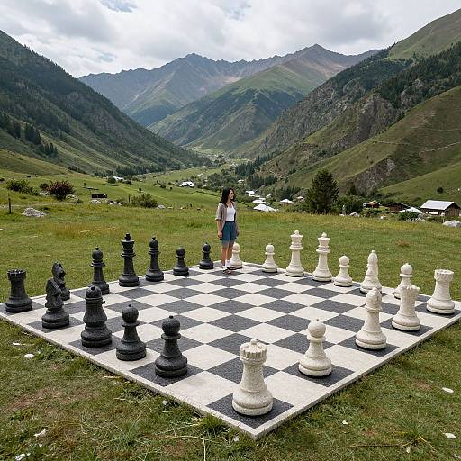Giant Stone Chess on Floating Board
