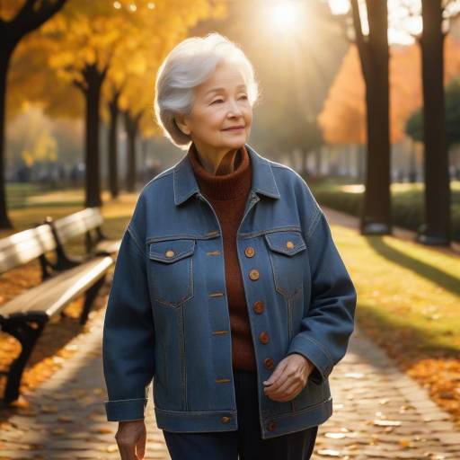 Cozy Autumn Stroll with Elderly Woman