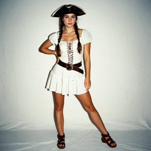 Woman in Pirate Costume with Tricorn Hat