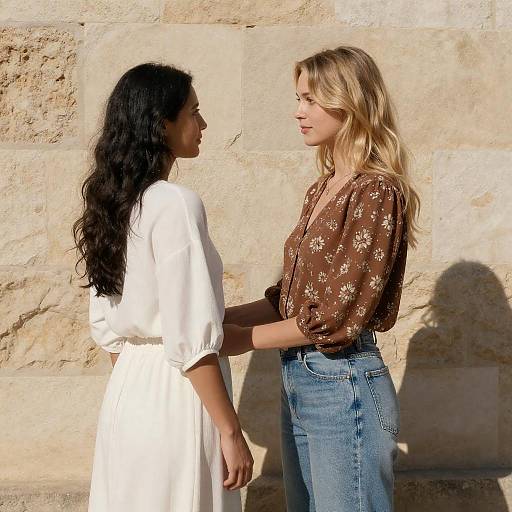 Sunlit Portrait of Two Women