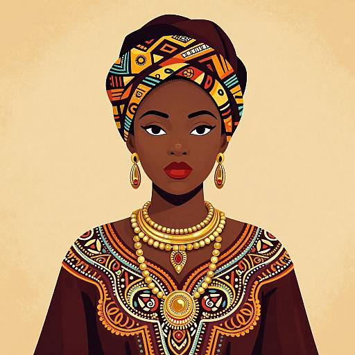 Vibrant African Woman in Traditional Attire