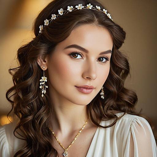 Elegant Wedding Hairstyle Close-Up Portrait