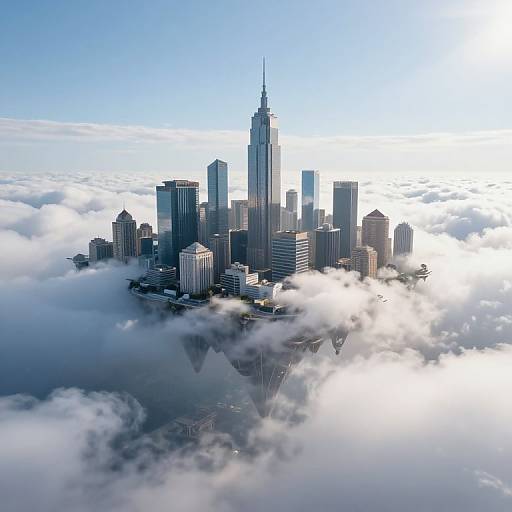 Majestic Floating Metropolis on Clouds