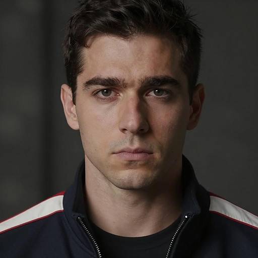 Focused Portrait of a Serious Man