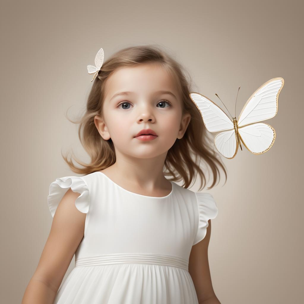 Timeless Elegance: Child and Butterfly