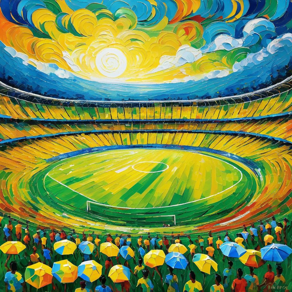 Vibrant Van Gogh Soccer Scene in Brazil