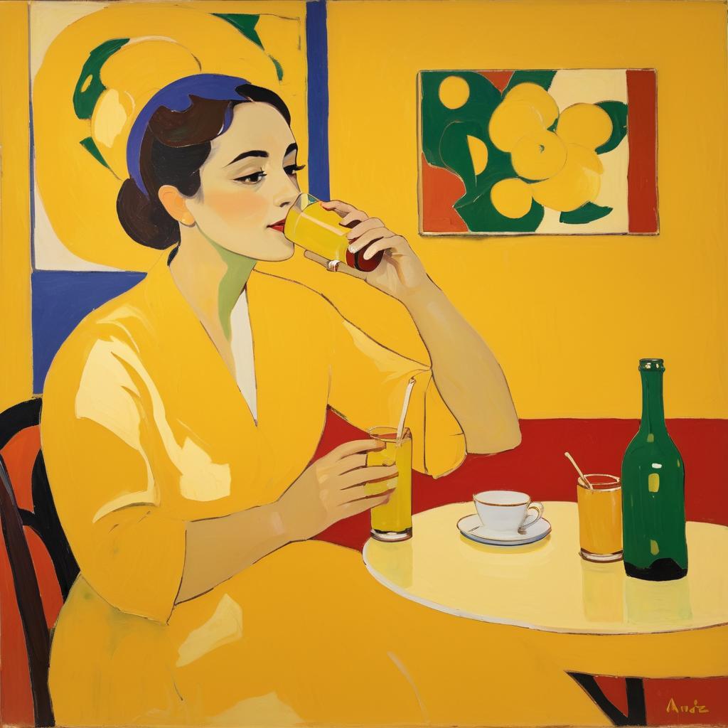 Modern Matisse: Cola in Mustard Yellow