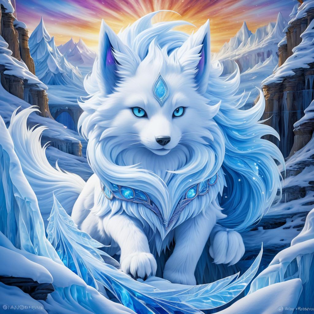 Hypnotic Alolan Ninetales in Frosty Landscape