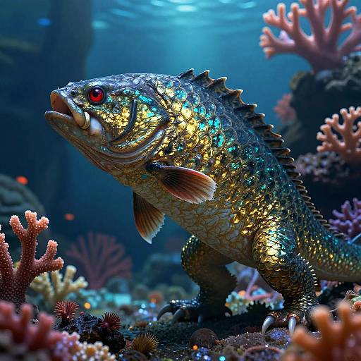 Realistic Dragon Monster Side Profile