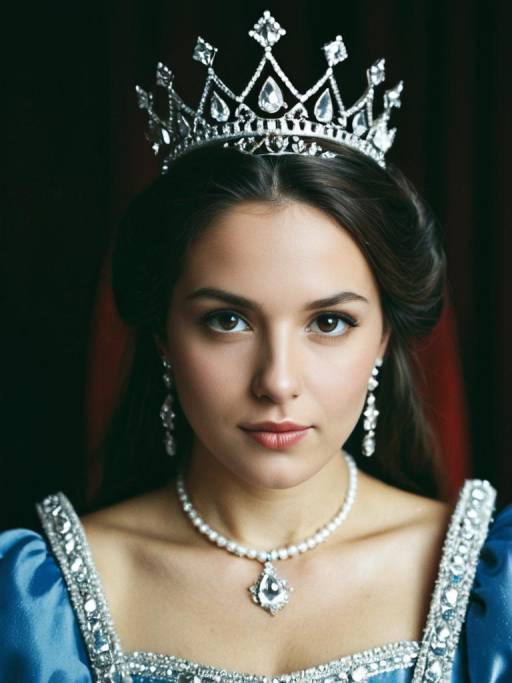 Elegant Princess in Tiara Close-Up