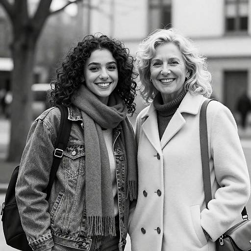 Joyful Moments: Black-and-White Portrait