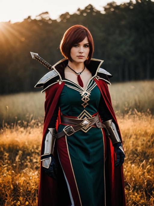 Woman in Meyrin Hawke Cosplay Costume