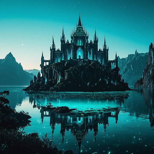 Enchanted Elven Citadel at Dusk