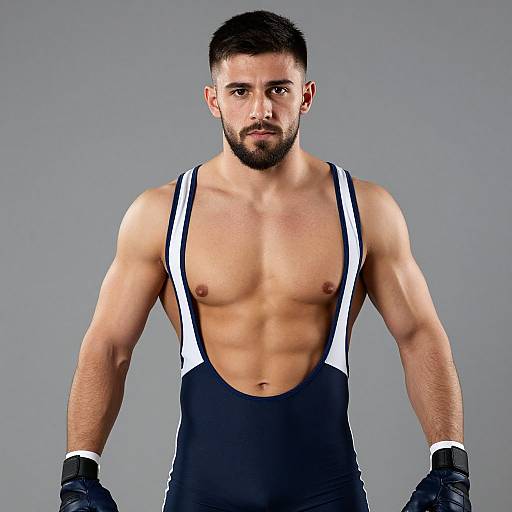 Realistic Muscular Male Wrestler