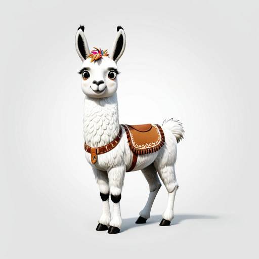 Cute 2D Llama Character Design