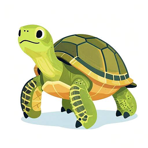 Vibrant Stylized Naive Art Turtle