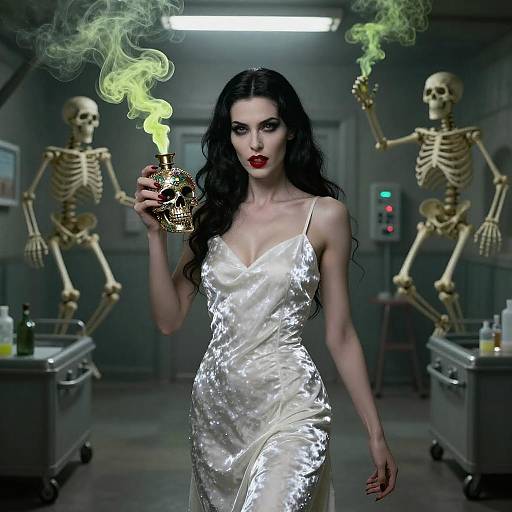 Noir Female Vampire in Toxic Hospital