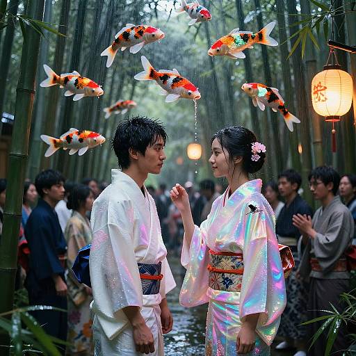 Neon Samurai in Holographic Kimono