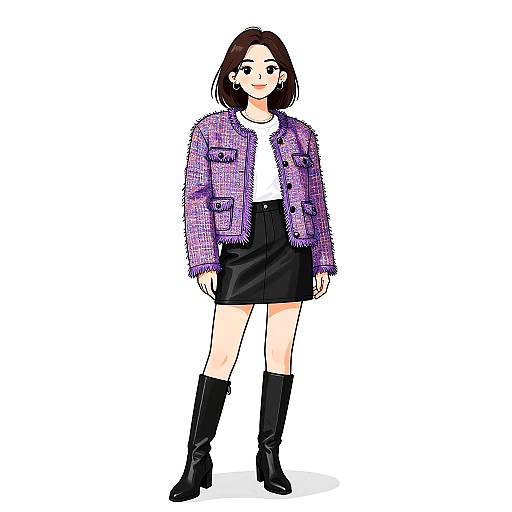 Chic Woman in Stylish Casual Outfit