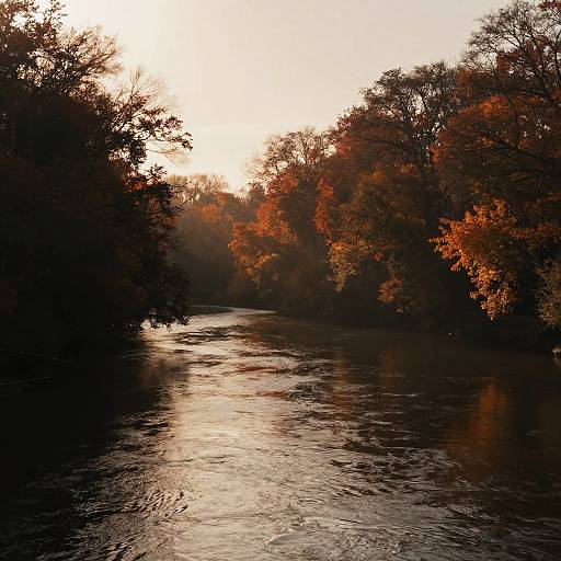 Tranquil Autumn Riverside Scene