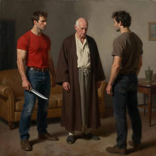 Dramatic Scene: Tension in a Dim Room