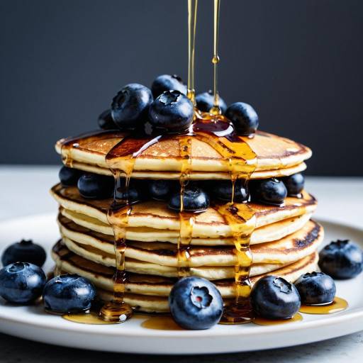 Blueberry Pancake Stack with Syrup