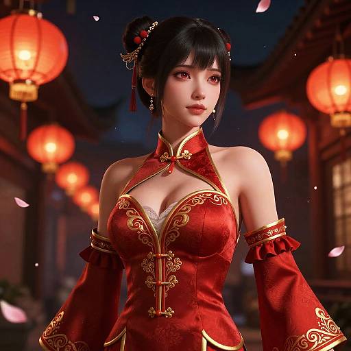 Cinematic Night with Elegant China Dress