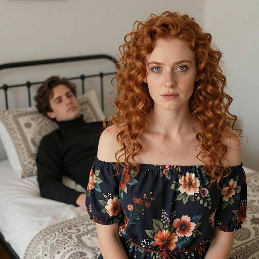 Couple Portrait in a Bedroom Setting