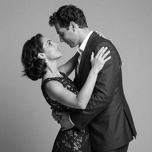 Intimate Black-and-White Dance Moment