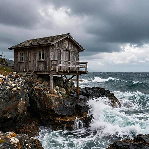 Stormy Coastal Cliffside Abri View