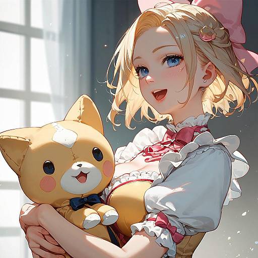 Beautiful Blonde Anime Girl Portrait