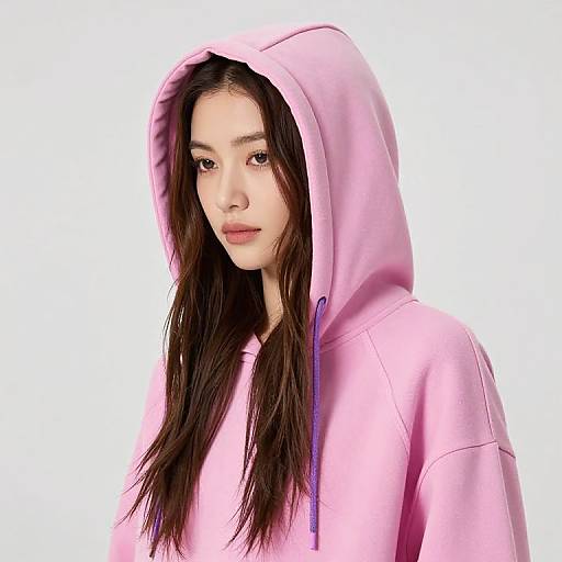 Woman in Pink Purple Hoodie