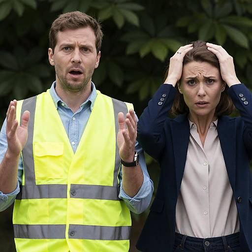 Outdoor Portrait of Concerned Duo