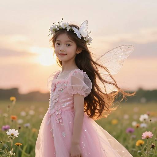 Ethereal Fairy Girl in Meadow