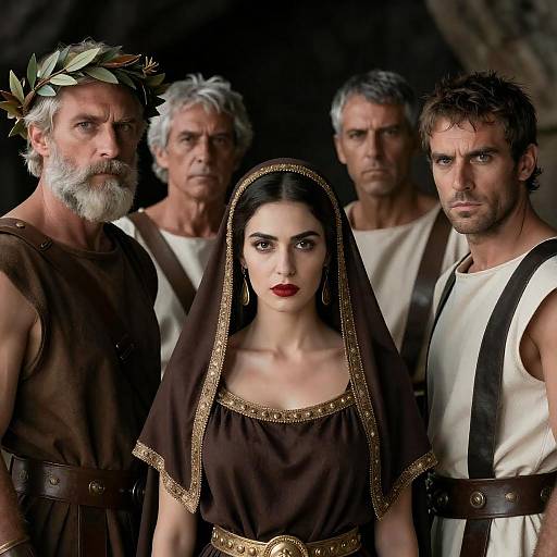 Dramatic Portrait of Ancient Roman Figures