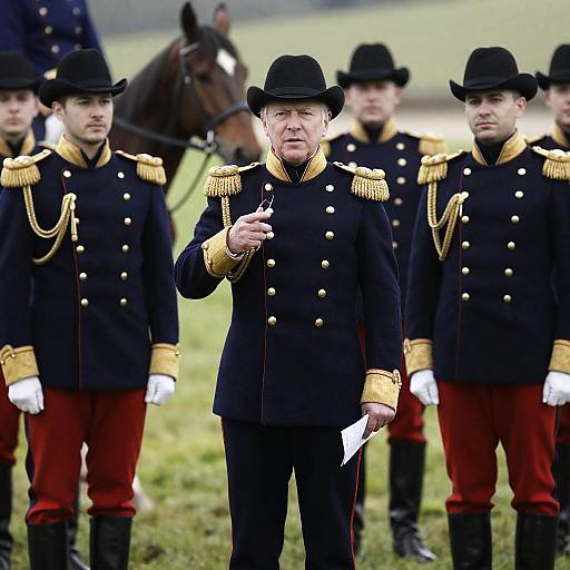 19th-Century Military Gathering in Uniforms