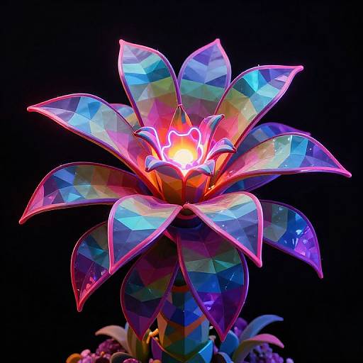 Psychedelic Geometric Carnivorous Plant
