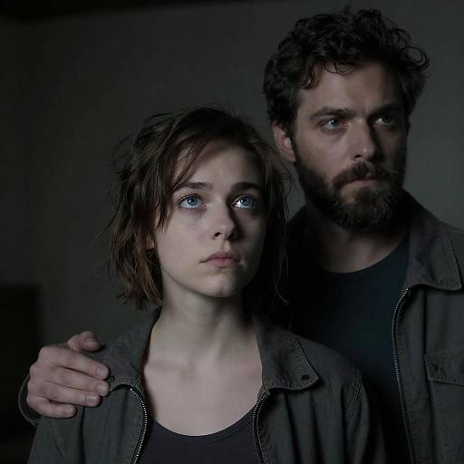 Intense Portrait of Fear and Tension