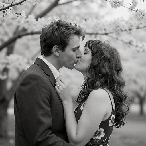 Intimate Cherry Blossom Kiss