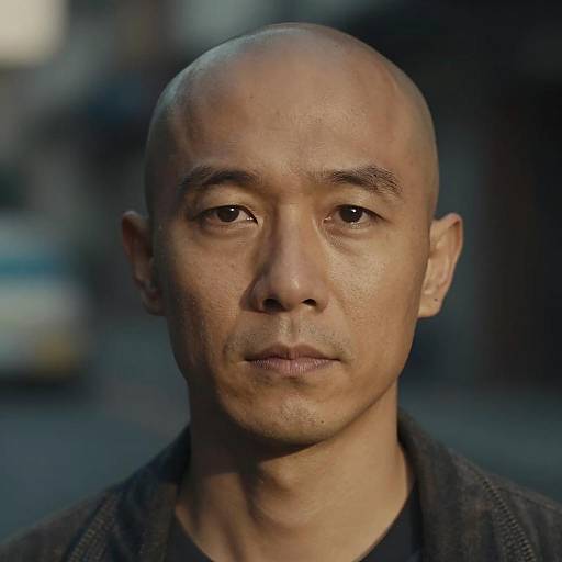 Elegant Portrait of a Balding Asian Male