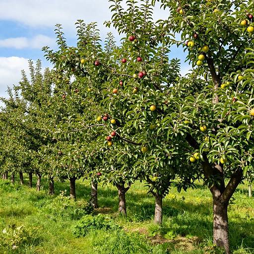 Lush Apple Orchard in Springtime