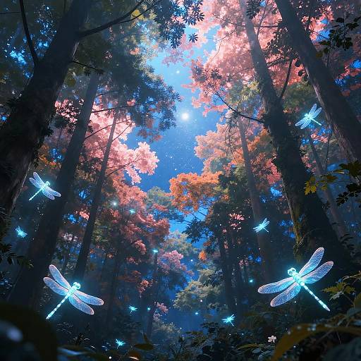 Dreamy Glowing Forest Canopy