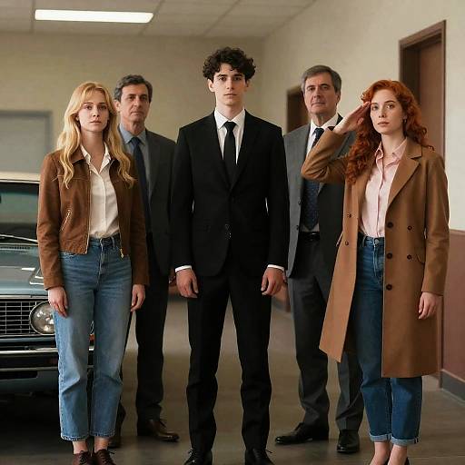 Group Portrait in a Hallway Setting