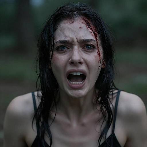 Intense Fear: Close-Up of a Screaming Woman