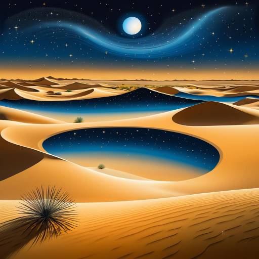 Serene Desert Dunes Under Starry Night
