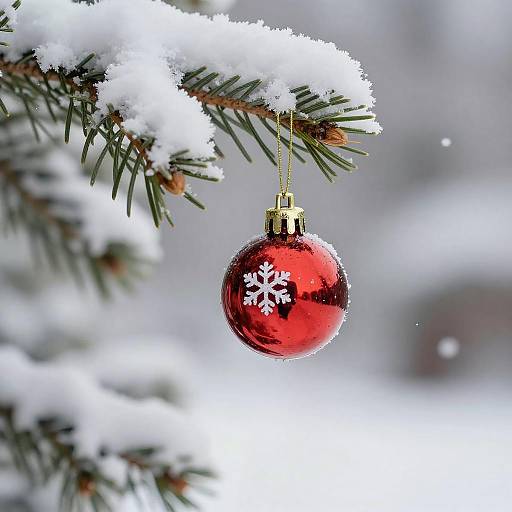 Close-Up of a Red Christmas Ornament