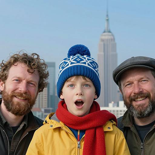 Surprised Boy with Smiling Friends